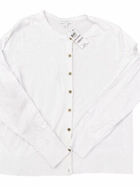 Charter Club XXL Women’s Crisp White Ribbed Button Cardigan NWT